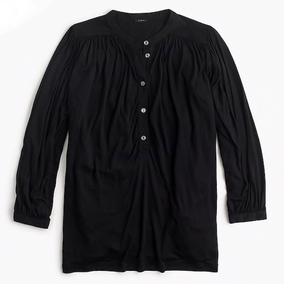 J. Crew Tops - 🌻 J. Crew Black Drapey Popover Top